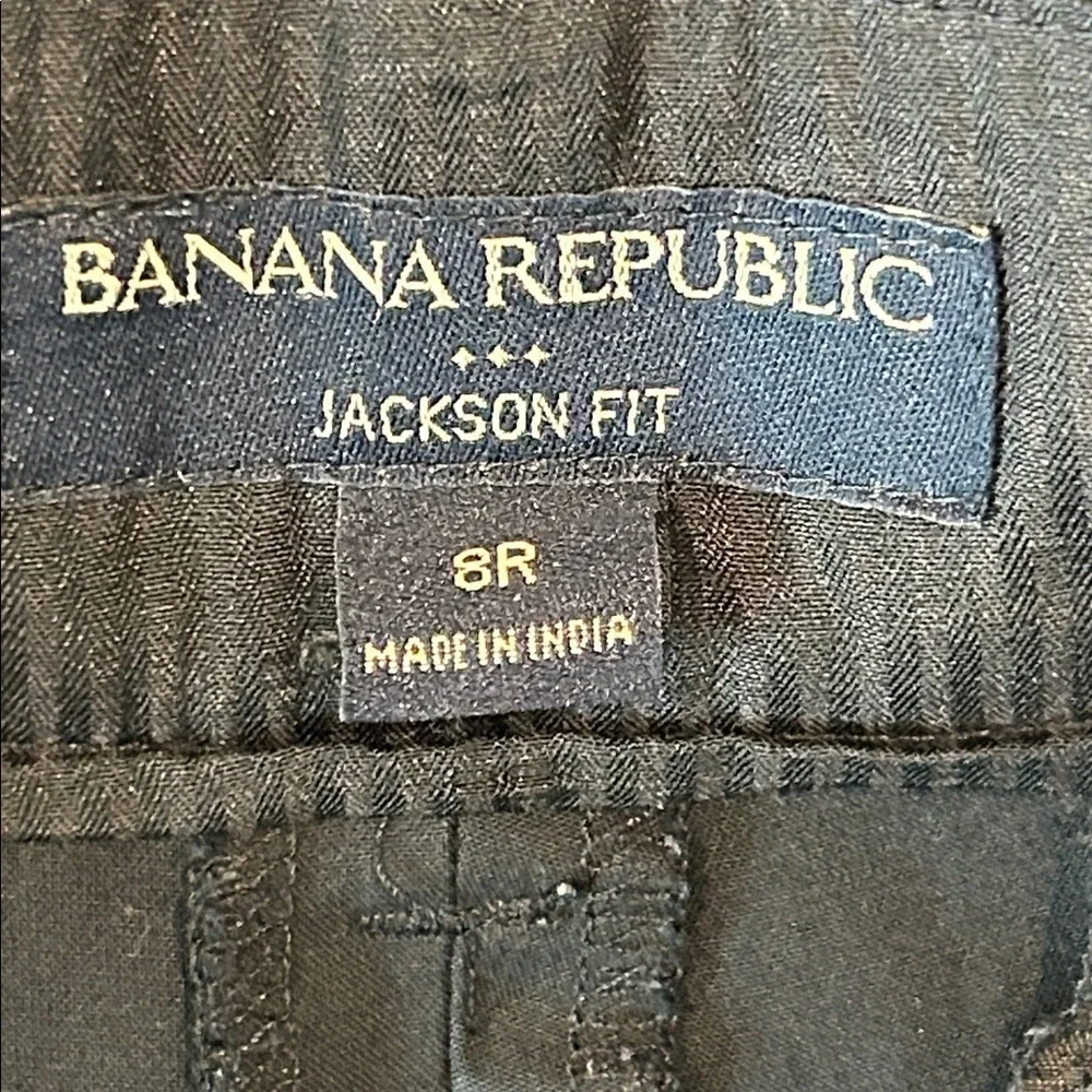 Banana Republic Jackson Fit black wide leg trouser pants size 8